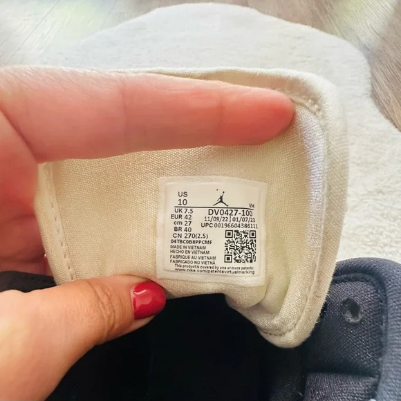 Nike Air Jordan 1 Retro Mid SE Light Steel Grey Canvas Women's Sneakers SIZE 10 - Picture 5 of 7